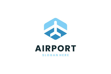 Simple Airplane Airport Modern logo design