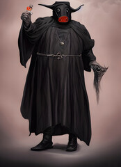 Naklejka premium a amphibious humanoid plague doctor, plague