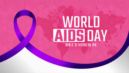 World AIDS Day 2022 with ribbon and world map for greeting card, feed, social media.
