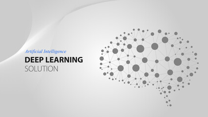 AI, Artificial intelligence, DEEP LEARNING, neural network. AI brain. network Brain. Digital brain. Science and Technology concept. Neural network. Brainstorm think idea. Vector illustration.