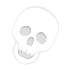 Isolated white skull sketch icon Vector illustration