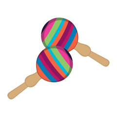 Isolated colored traditional mariachi maracas icon Vector illustration