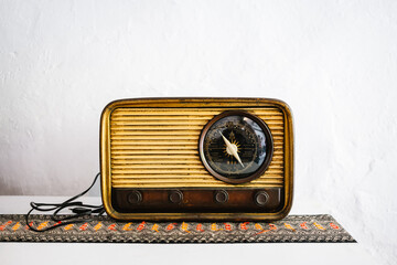 Old fashioned radio on table
