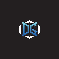DG initial esport logo and blue monogram gaming ideas © rudi