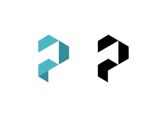 initial letter logo P hexagon initial company icon business logo background illustration