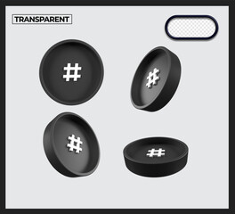 bundle of symbol tag 3D Render  transparent white and blue