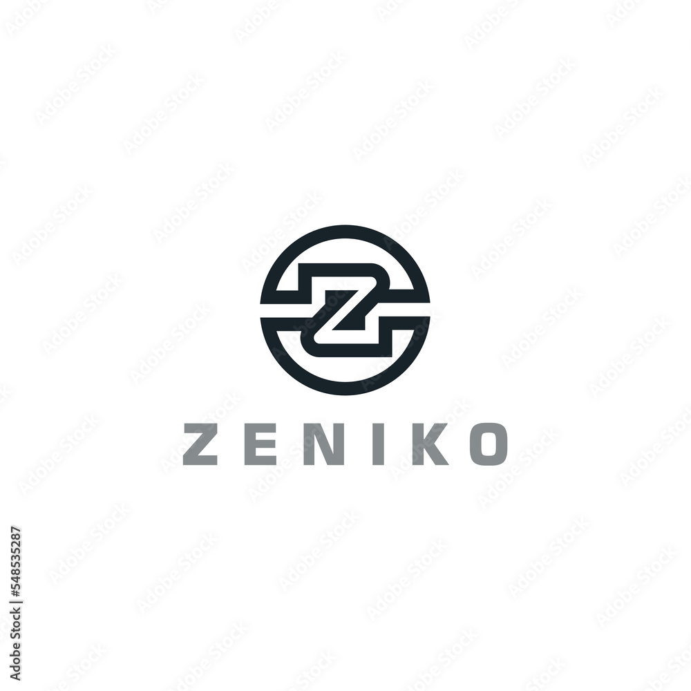 Poster initial letter z logo design simple linear style