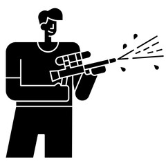 water gun glyph icon