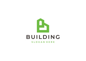 Geometric Letter B Building Real Estate logo design