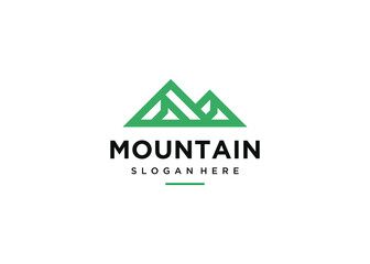 Mountain Geometric line logo design 