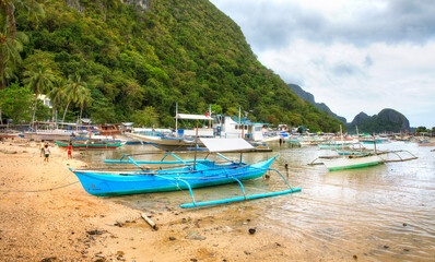 Traditional Boats in the Bay of El Nido, Palawan, Philippines