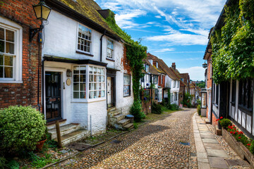Charming Houses in Beautiful, Cobbled Mermaid Street, Rye, England