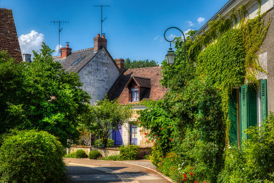 Houses in the Beautiful Village of Chedigny in the Loire Valley, France
