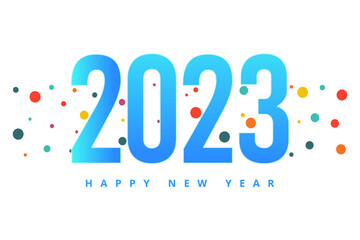 2023 Happy New Year Celebration Banner. New Year text typography design pattern Isolated Vector.