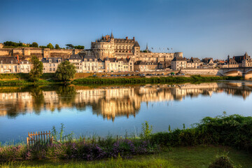Fototapeta na wymiar The City and Castle of Amboise by the River Loire, France