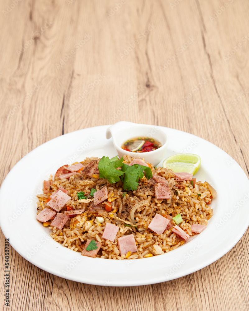 Canvas Prints chinese fried rice with ham and egg