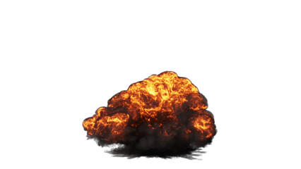 Bomb Explosion. 3d rendering PNG alpha channel.