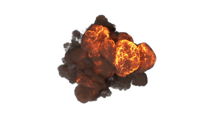Bomb Explosion. 3d rendering PNG alpha channel.