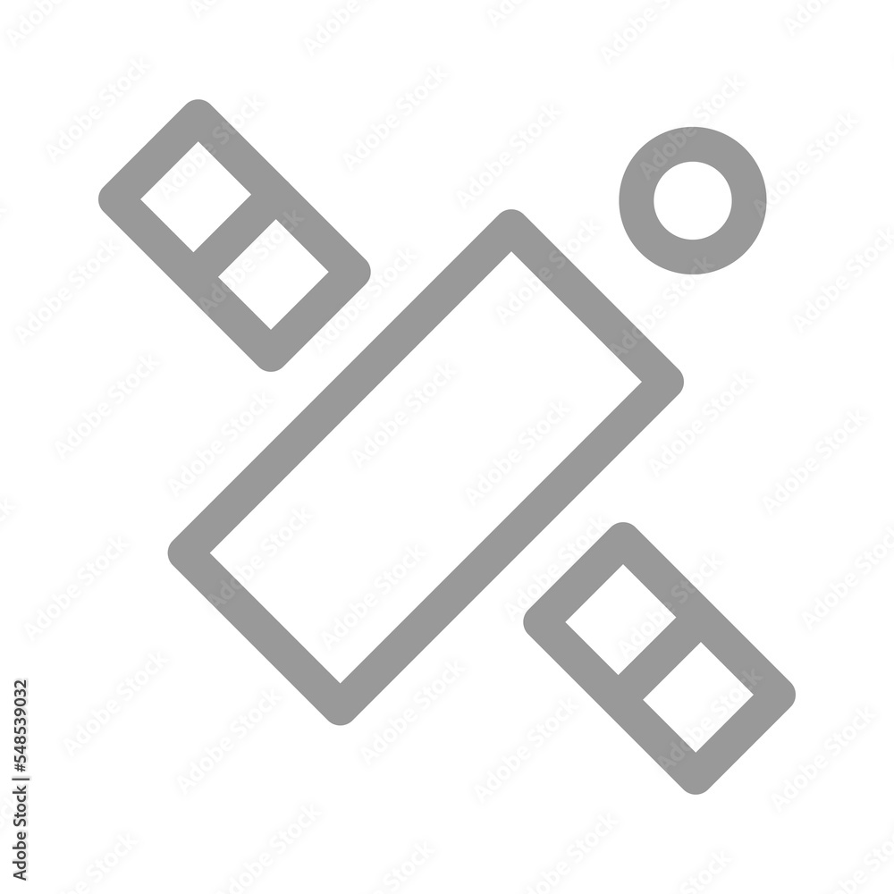 Poster satellite icon design for space design element theme