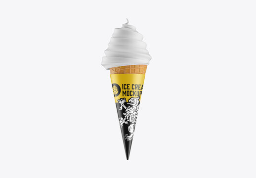 Soft Ice Cream Cone Mockup