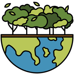 trees line icon