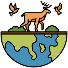 wild animals line icon