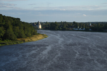 Ancient Russian fortress on the Volkhov river. The habitat of Rurik and Truvor, the founders of Kievan Rus.