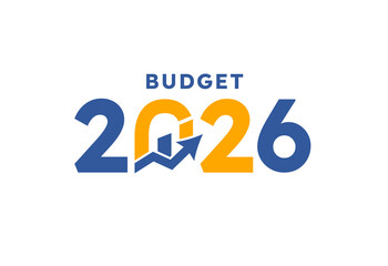 Budget 2026 logo design, 2026 budget banner design templates vector