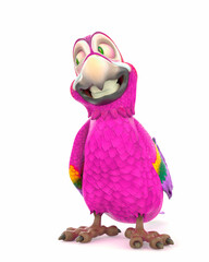 parrot cartoon is smiling