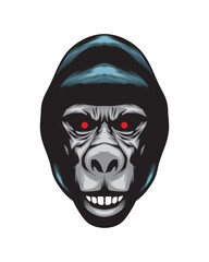 angry gorilla head vector illustration