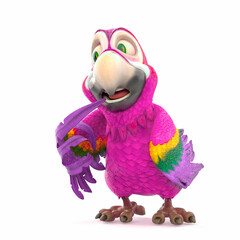 parrot cartoon is thinking about