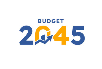 Budget 2045 logo design, 2045 budget banner design templates vector