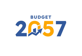 Budget 2057 logo design, 2057 budget banner design templates vector