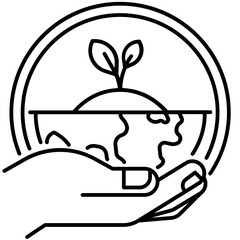save the planet line icon
