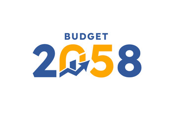 Budget 2058 logo design, 2058 budget banner design templates vector