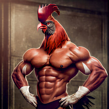 Bodybuilder rooster