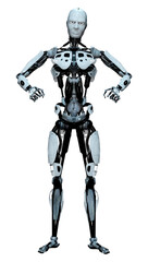 Fototapeta premium 3D Rendering Male Robot on White