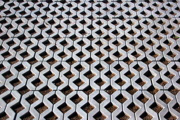 New permeable concrete block tiles as background