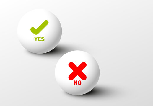 Set of fresh minimalist sphere icons for various status - yes, no, accept, cancel