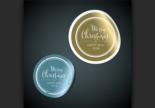 Vector christmas labels and stickers - silver and golden tags