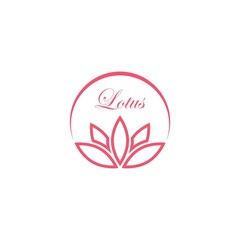 Lotus flower logo icon isolated on white background