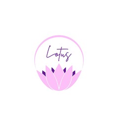 Lotus flower logo icon isolated on white background