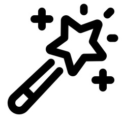 Magic Wand Line Icon Vector