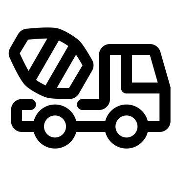 Cement Truck Line Icon Vector