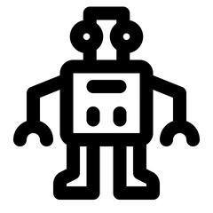 Toy Robot Line Icon Vector