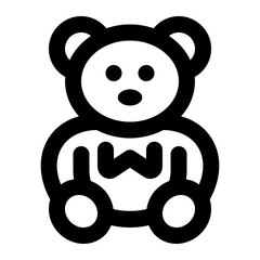 Toy Bear Line Icon Vector