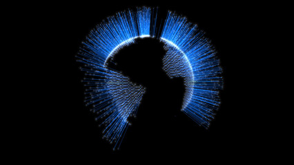 radiation abstract color blue star