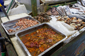 Seafood at the Central Market (Mercado Central) in Santiago de Chile