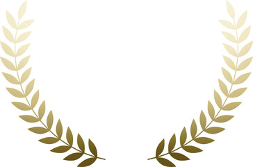 Golden laurel wreath mockup. Victory honor symbol