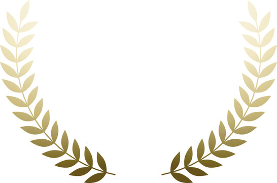 Golden laurel wreath mockup. Victory honor symbol